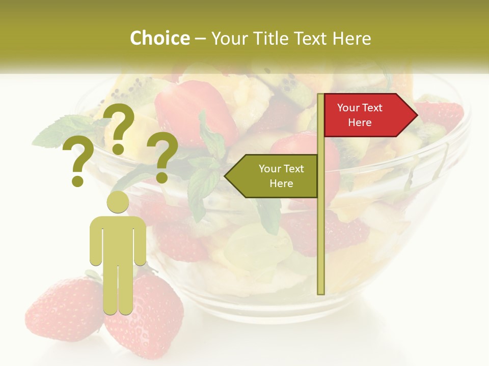 A Bowl Of Fruit Is Shown With Two Strawberries PowerPoint Template