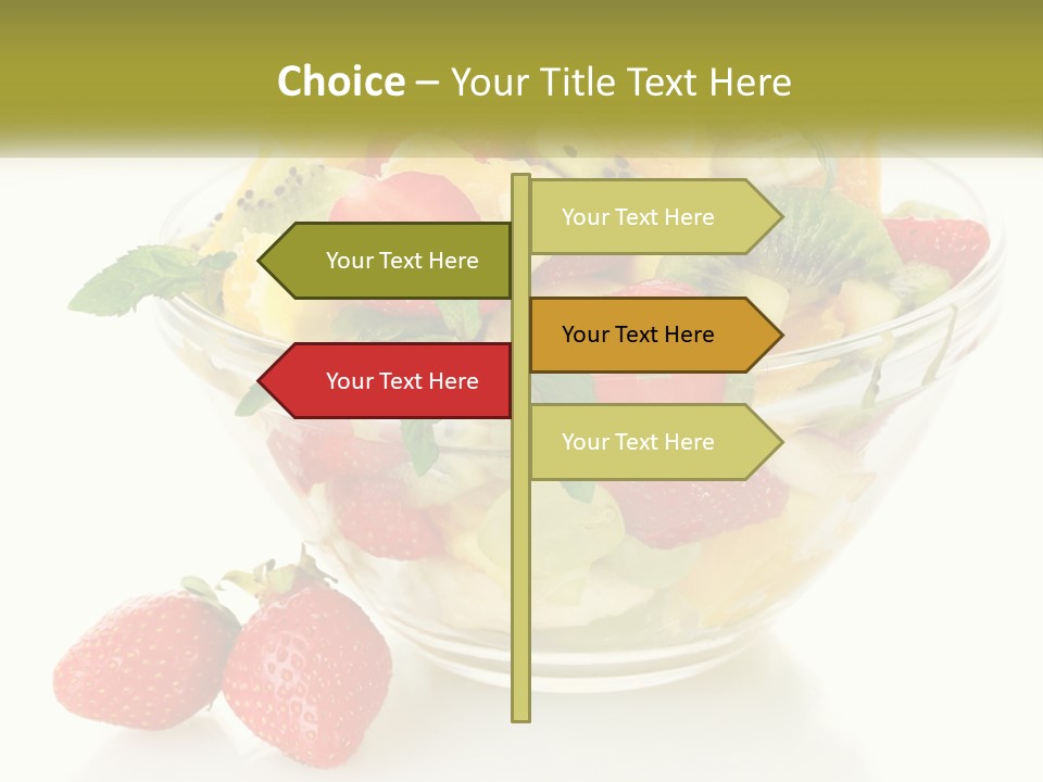 A Bowl Of Fruit Is Shown With Two Strawberries PowerPoint Template