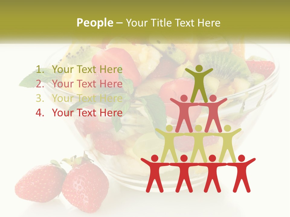 A Bowl Of Fruit Is Shown With Two Strawberries PowerPoint Template