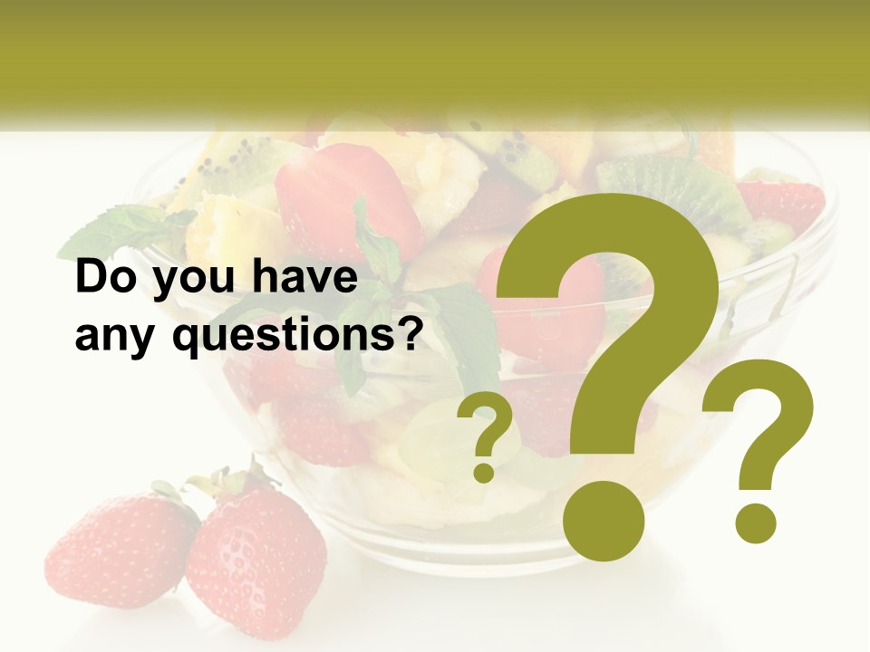 A Bowl Of Fruit Is Shown With Two Strawberries PowerPoint Template