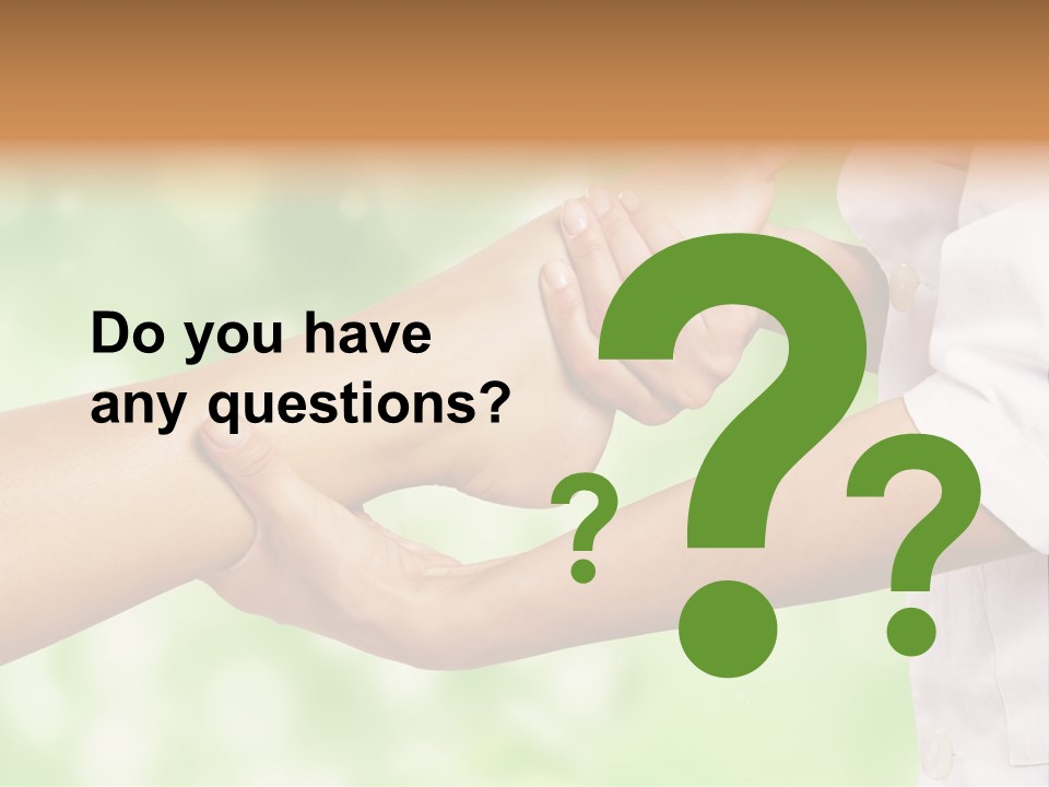 A Person Is Holding The Foot Of Another Person PowerPoint Template