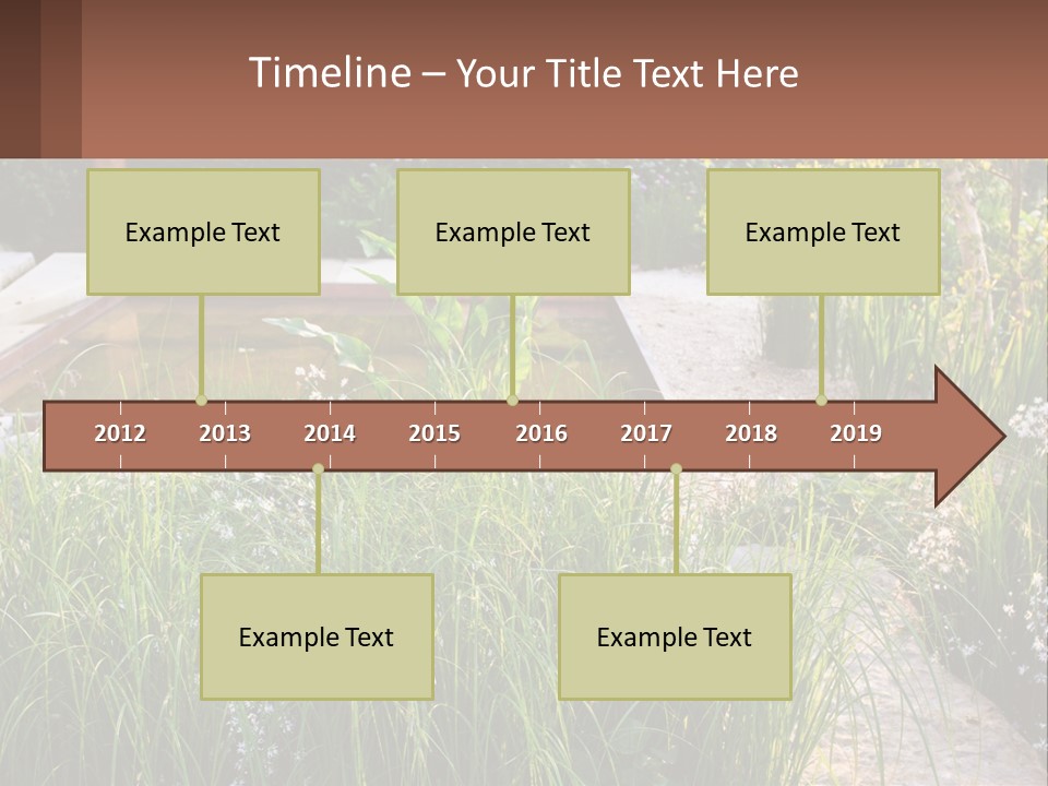 A Garden With Lots Of Plants And Water PowerPoint Template