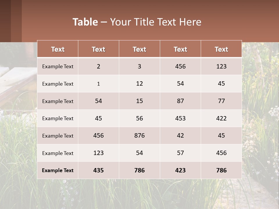 A Garden With Lots Of Plants And Water PowerPoint Template