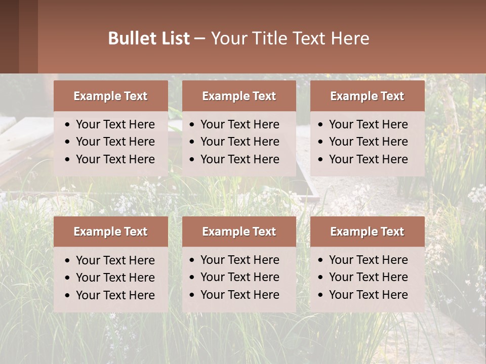 A Garden With Lots Of Plants And Water PowerPoint Template