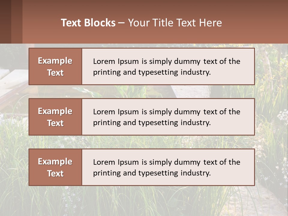 A Garden With Lots Of Plants And Water PowerPoint Template
