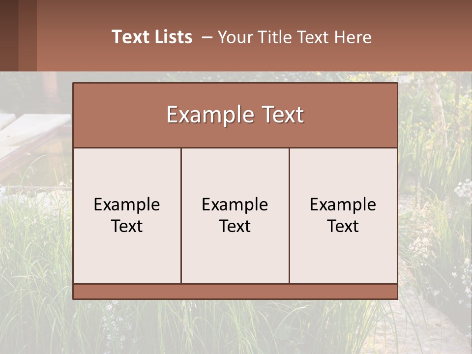 A Garden With Lots Of Plants And Water PowerPoint Template