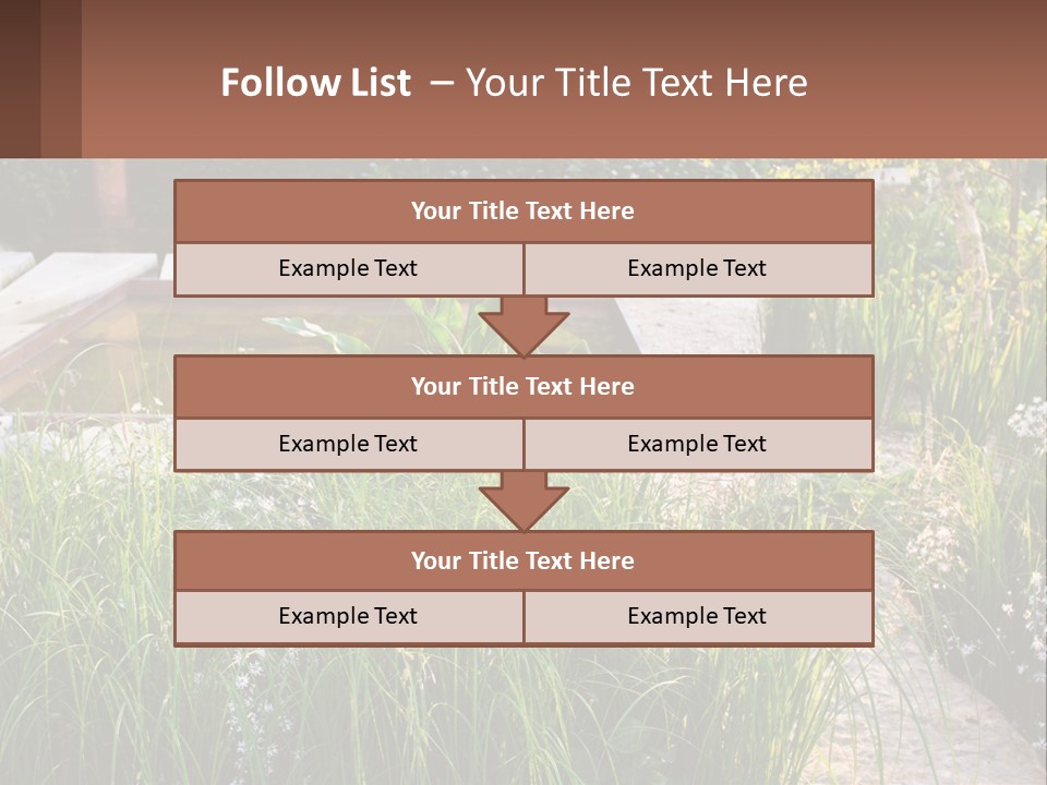 A Garden With Lots Of Plants And Water PowerPoint Template