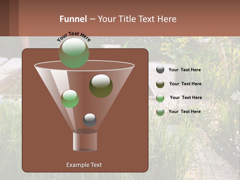 A Garden With Lots Of Plants And Water PowerPoint Template