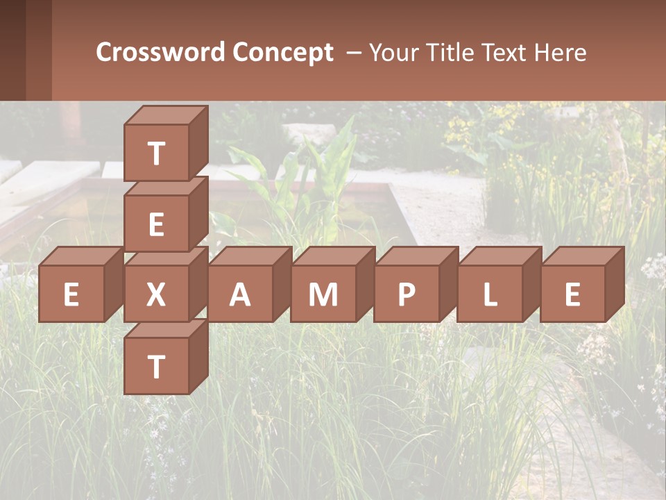 A Garden With Lots Of Plants And Water PowerPoint Template