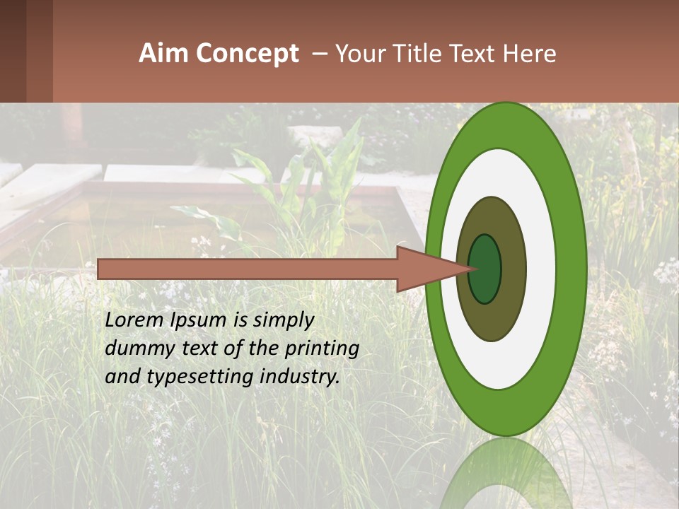 A Garden With Lots Of Plants And Water PowerPoint Template