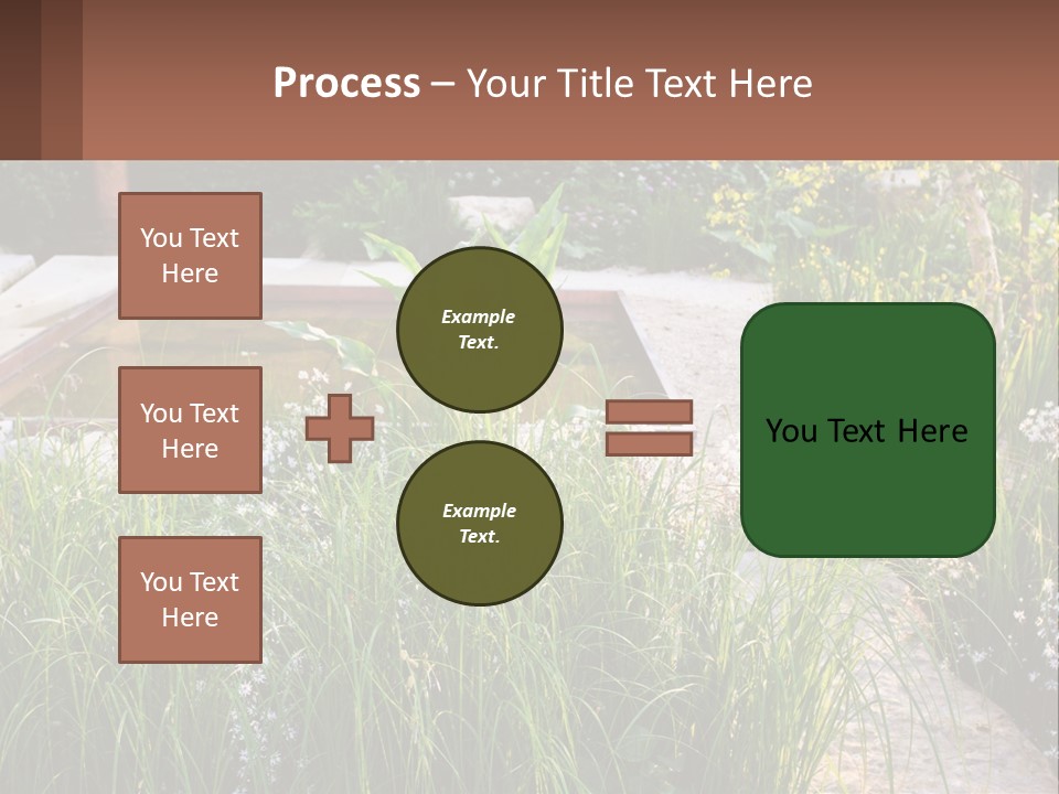 A Garden With Lots Of Plants And Water PowerPoint Template