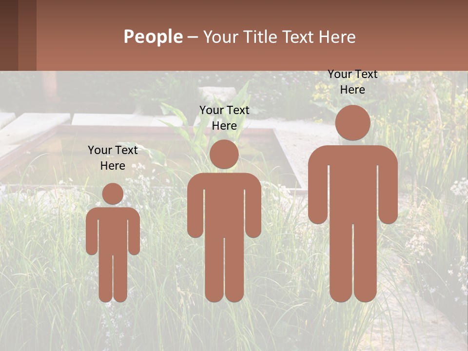 A Garden With Lots Of Plants And Water PowerPoint Template