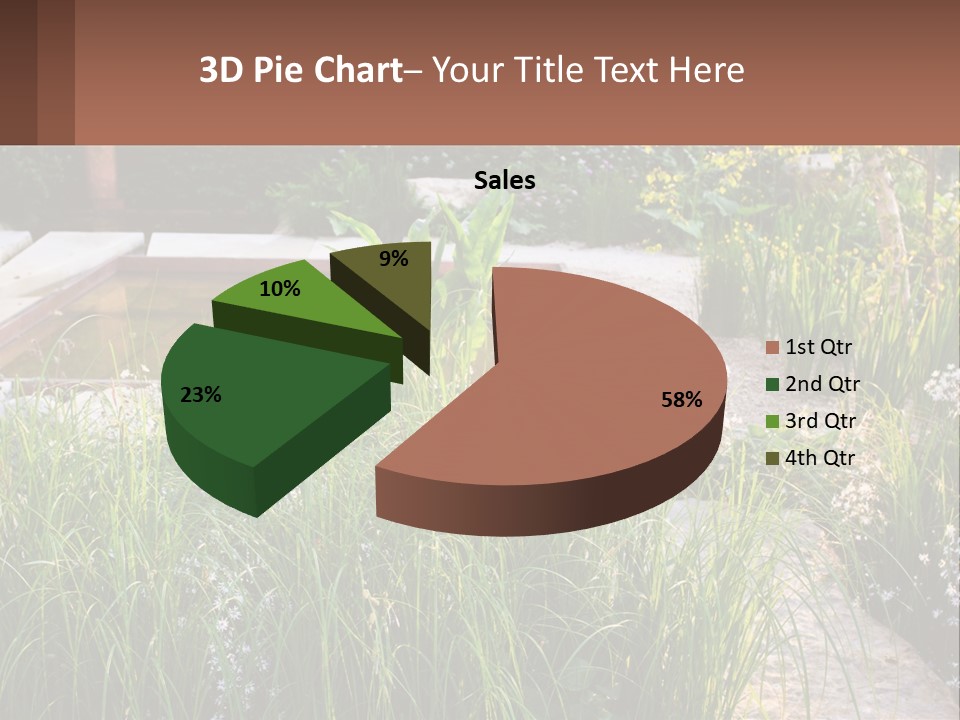 A Garden With Lots Of Plants And Water PowerPoint Template