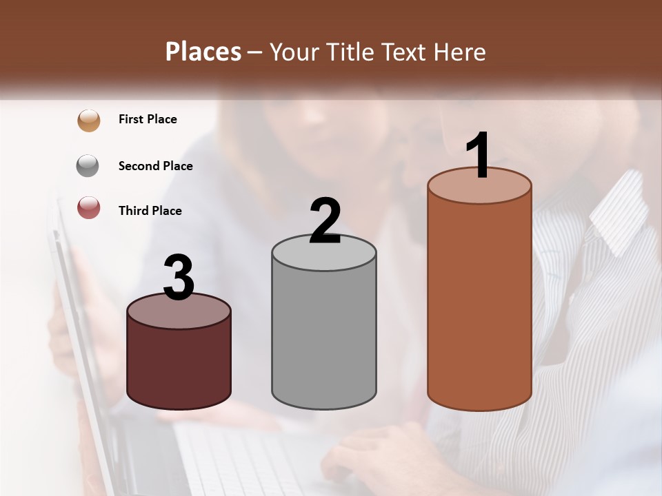 A Group Of People Looking At A Laptop PowerPoint Template