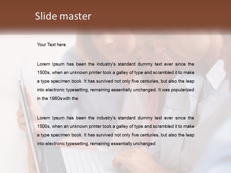 A Group Of People Looking At A Laptop PowerPoint Template