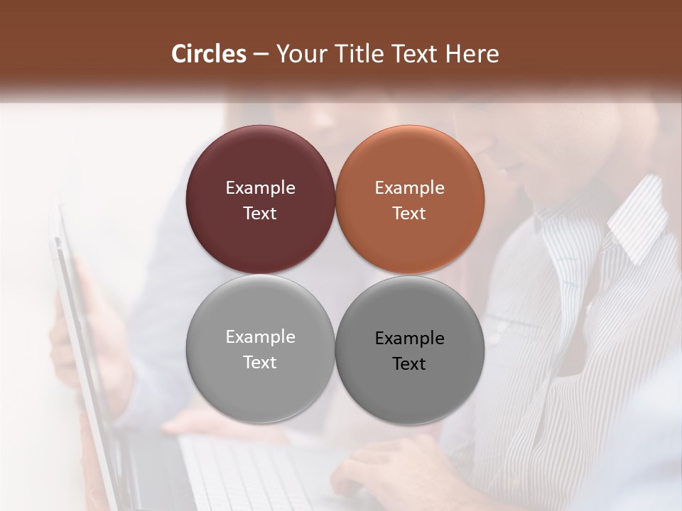 A Group Of People Looking At A Laptop PowerPoint Template