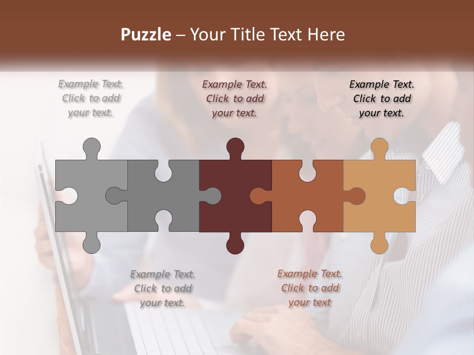 A Group Of People Looking At A Laptop PowerPoint Template