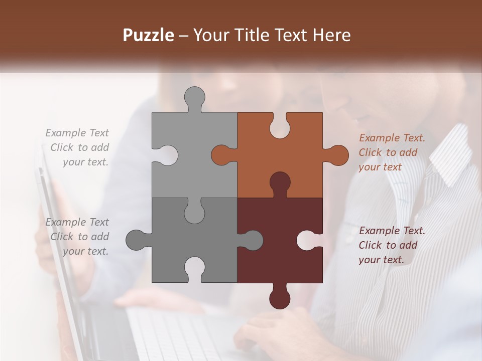 A Group Of People Looking At A Laptop PowerPoint Template