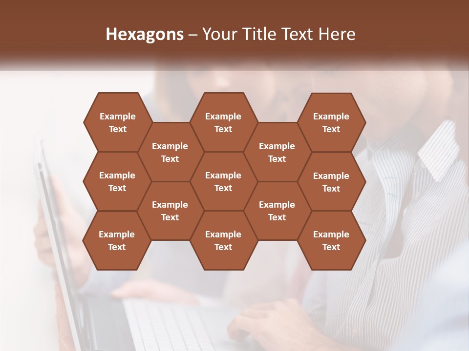 A Group Of People Looking At A Laptop PowerPoint Template