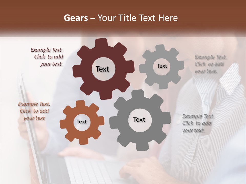 A Group Of People Looking At A Laptop PowerPoint Template