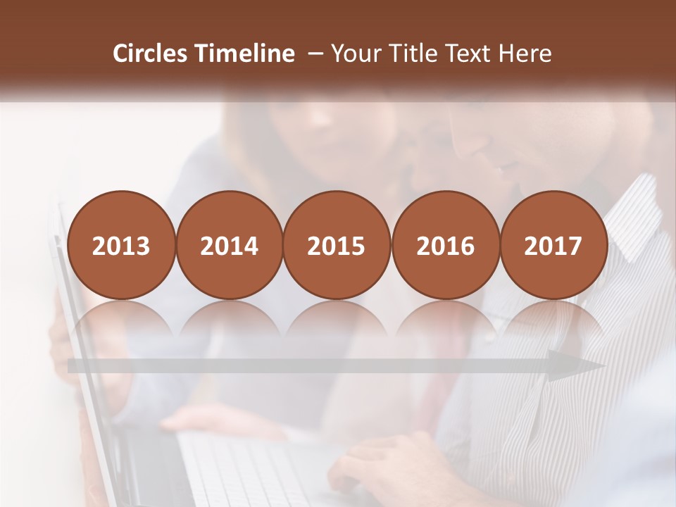 A Group Of People Looking At A Laptop PowerPoint Template