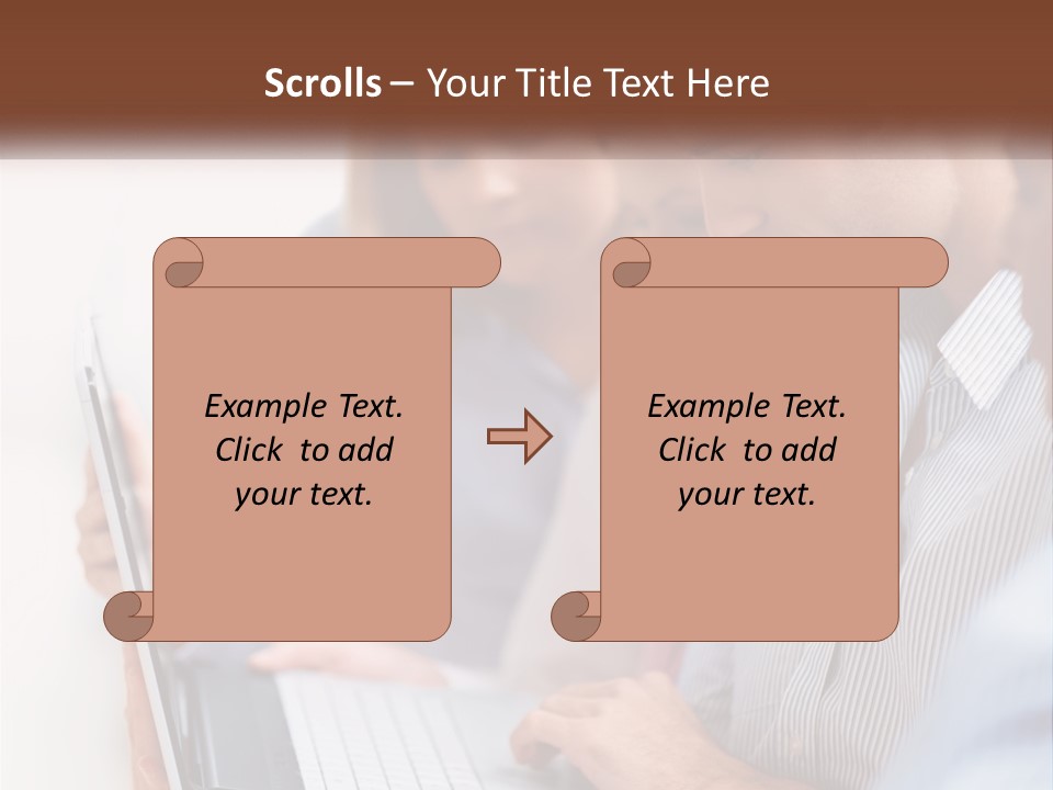 A Group Of People Looking At A Laptop PowerPoint Template