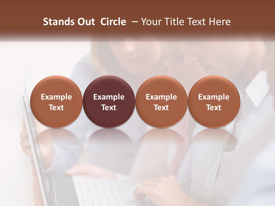 A Group Of People Looking At A Laptop PowerPoint Template