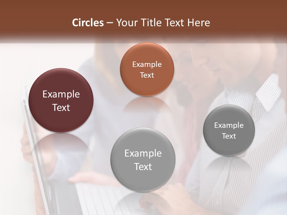 A Group Of People Looking At A Laptop PowerPoint Template