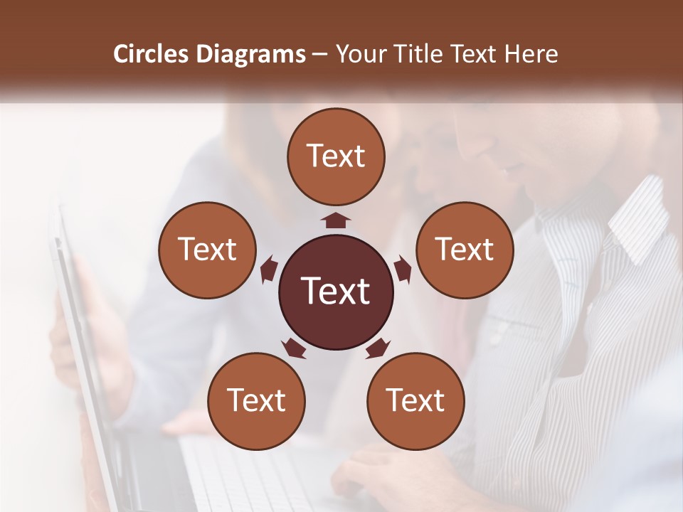 A Group Of People Looking At A Laptop PowerPoint Template