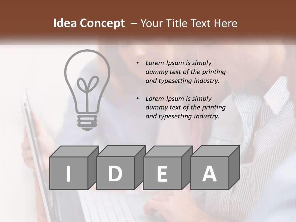 A Group Of People Looking At A Laptop PowerPoint Template