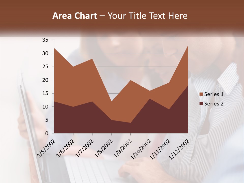 A Group Of People Looking At A Laptop PowerPoint Template