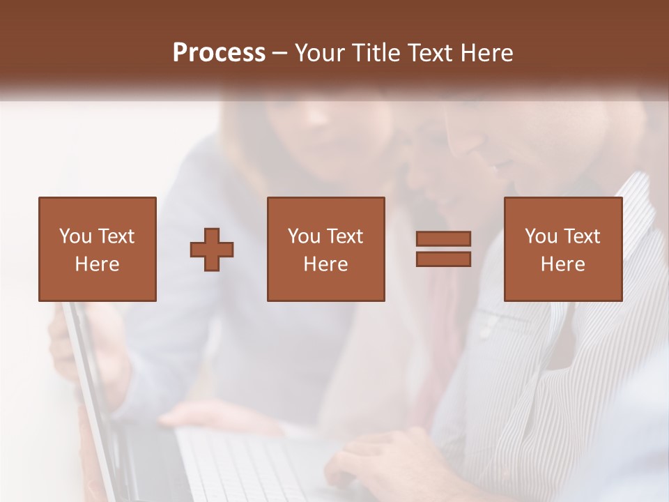 A Group Of People Looking At A Laptop PowerPoint Template