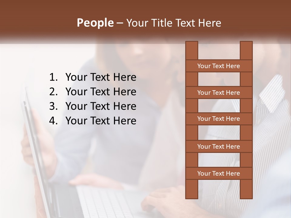 A Group Of People Looking At A Laptop PowerPoint Template