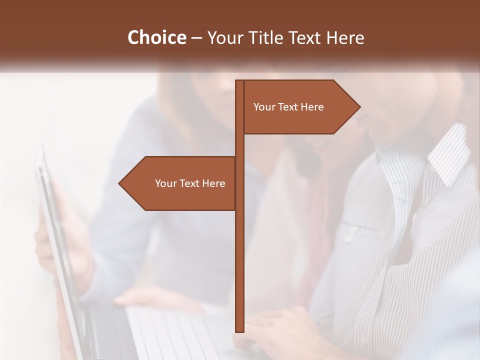 A Group Of People Looking At A Laptop PowerPoint Template