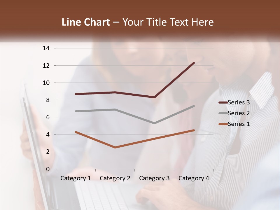 A Group Of People Looking At A Laptop PowerPoint Template
