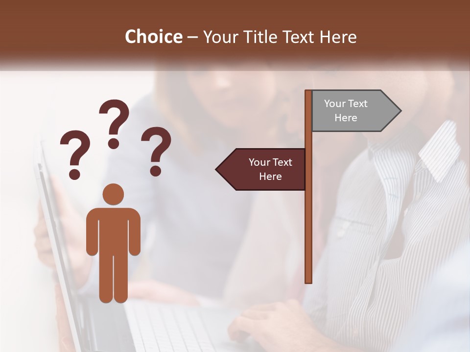 A Group Of People Looking At A Laptop PowerPoint Template