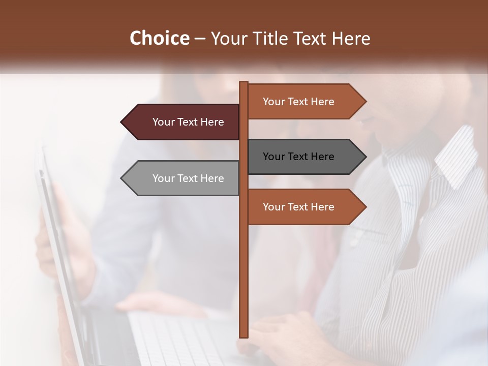 A Group Of People Looking At A Laptop PowerPoint Template