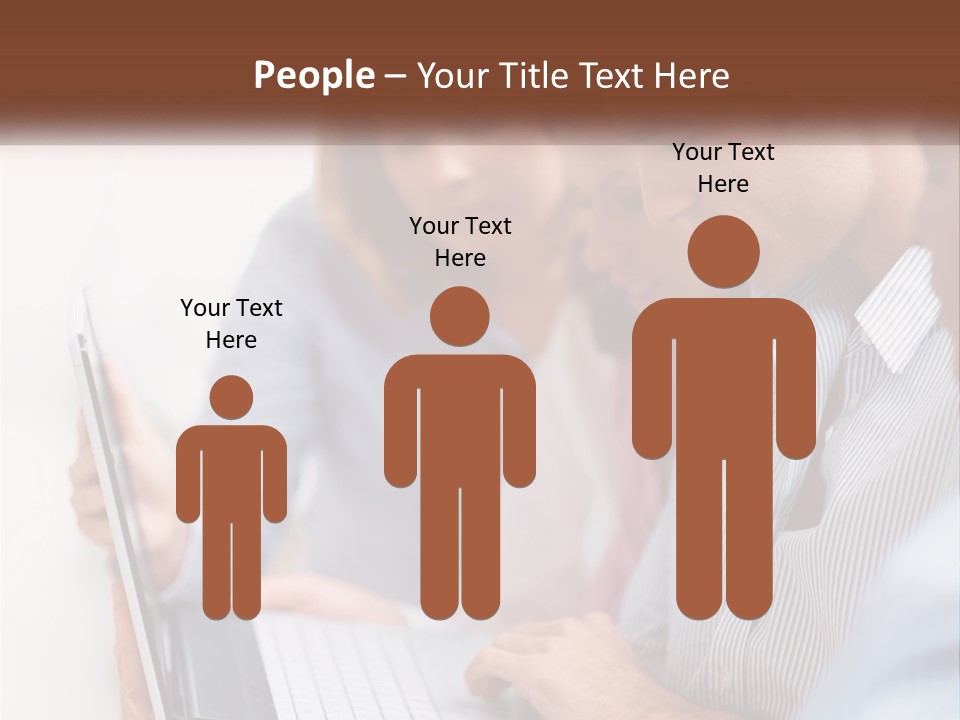 A Group Of People Looking At A Laptop PowerPoint Template