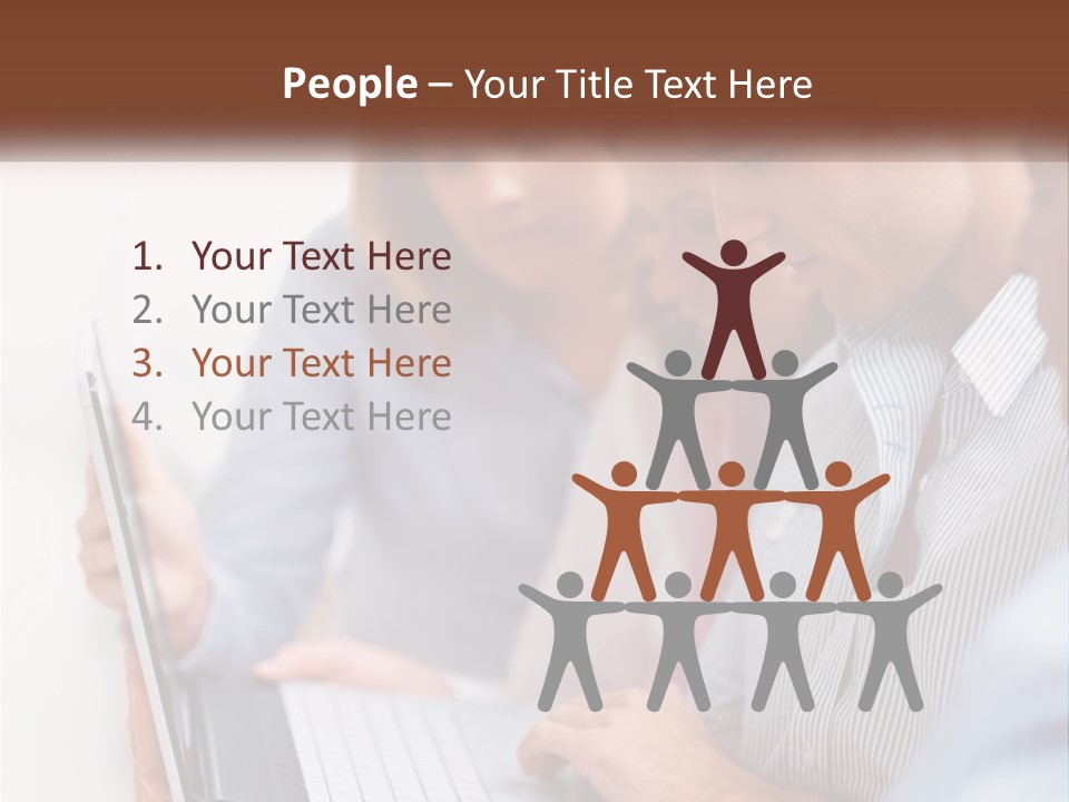 A Group Of People Looking At A Laptop PowerPoint Template