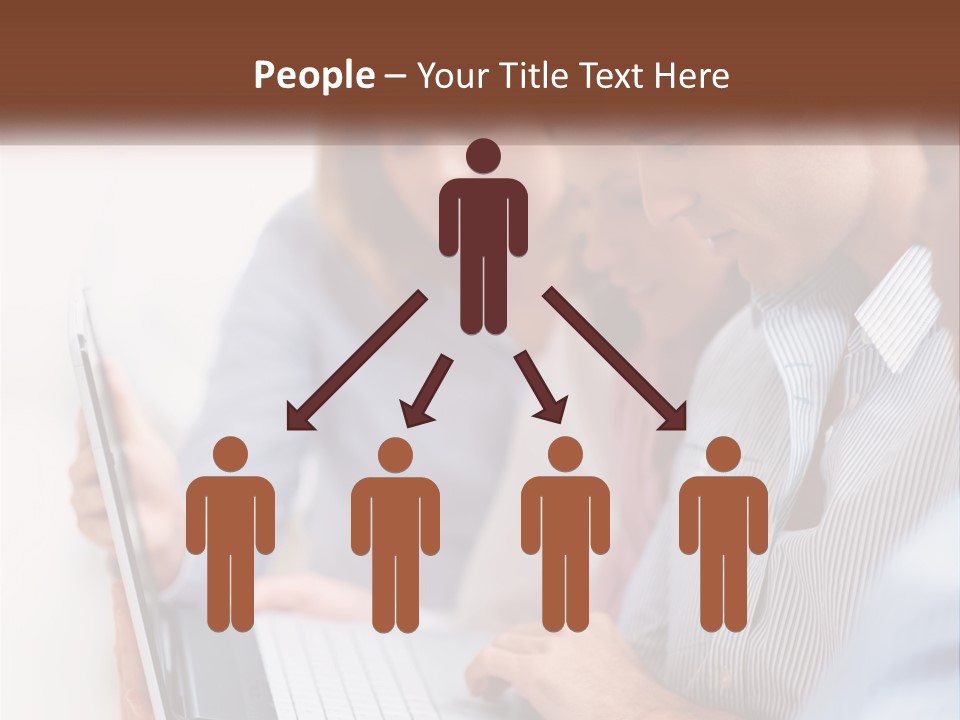 A Group Of People Looking At A Laptop PowerPoint Template