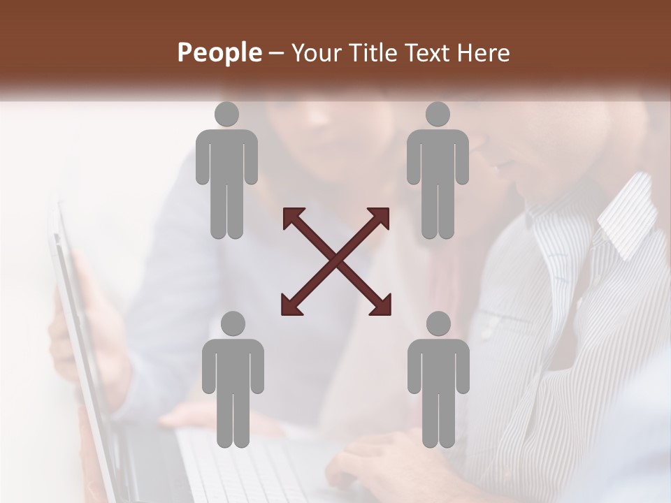A Group Of People Looking At A Laptop PowerPoint Template