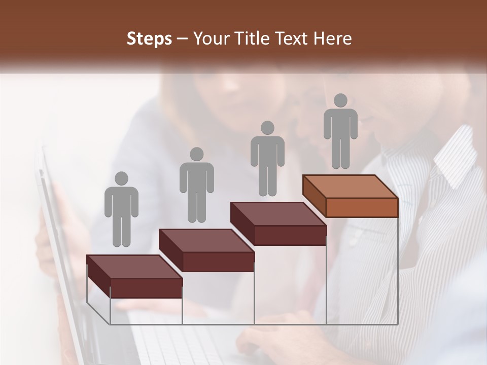 A Group Of People Looking At A Laptop PowerPoint Template