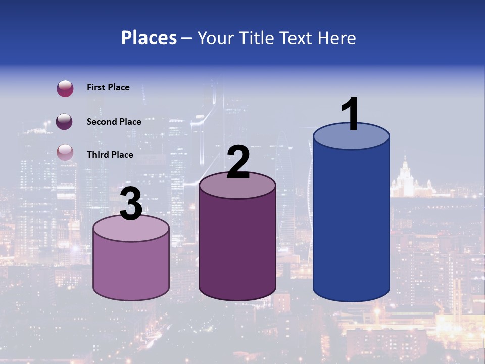 A City Skyline At Night With The Words Name Of Presentation PowerPoint Template