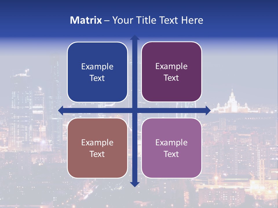 A City Skyline At Night With The Words Name Of Presentation PowerPoint Template