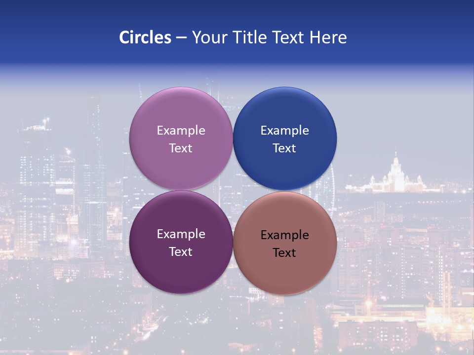 A City Skyline At Night With The Words Name Of Presentation PowerPoint Template