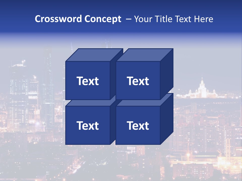 A City Skyline At Night With The Words Name Of Presentation PowerPoint Template