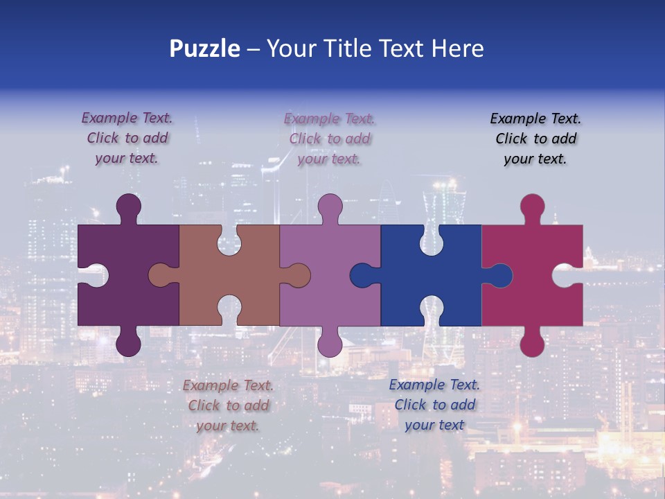 A City Skyline At Night With The Words Name Of Presentation PowerPoint Template