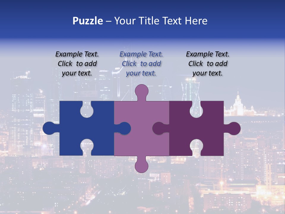 A City Skyline At Night With The Words Name Of Presentation PowerPoint Template