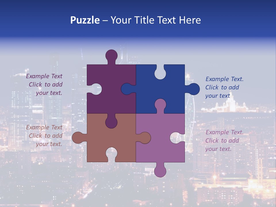 A City Skyline At Night With The Words Name Of Presentation PowerPoint Template