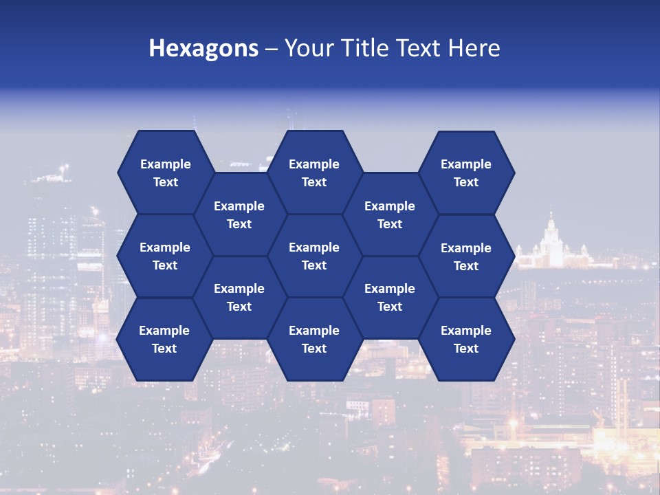 A City Skyline At Night With The Words Name Of Presentation PowerPoint Template